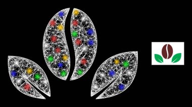 Çapraz Web Ağları Doğal Kahve Simgesi Renkli Fişekler