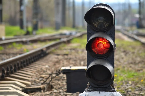 Järnvägen semafor — Stockfoto