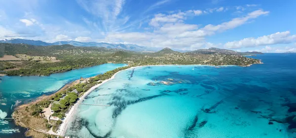 Luchtfoto Met Strand Santa Giulia Corsica Frankrijk — Stockfoto