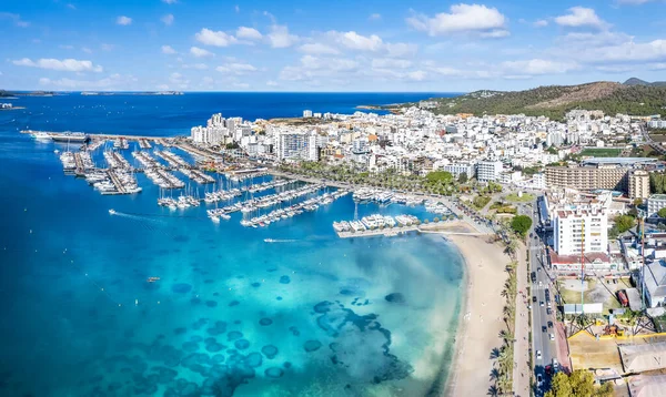 サンアントニ ポルトマン島 イビザ島 スペインの航空写真 — ストック写真