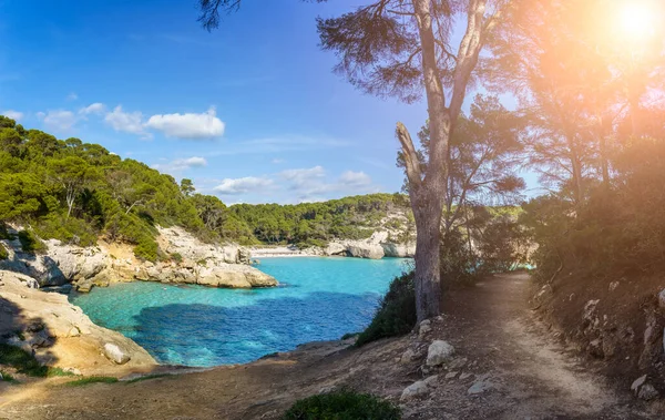 Landscape Cala Mitjaneta Menorca Island Spain — 图库照片