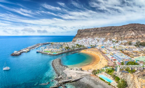 Paisaje Con Puerto Mogan Isla Gran Canaria España — Foto de Stock