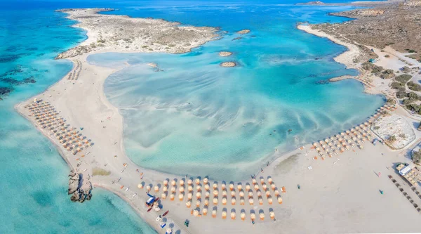 Vista Aérea Playa Elafonissi Creta Grecia — Foto de Stock