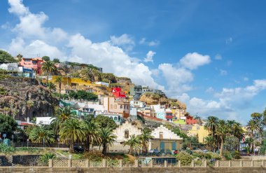 Gran Canaria, İspanya 'daki Telde köyü manzarası