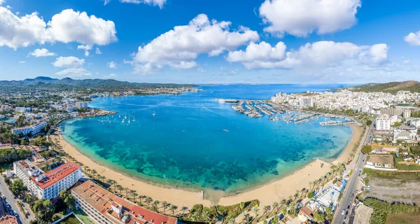 Vista Aérea Sant Antoni Portmany Ilhas Ibiza Espanha — Fotografia de Stock