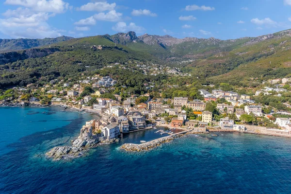 Erbalunga Ile Manzara Korsika Adasındaki Antik Köy Fransız — Stok fotoğraf