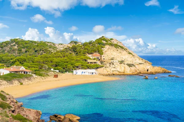 Paisaje Con Playa Cala Pregonda Menorca España — Foto de Stock