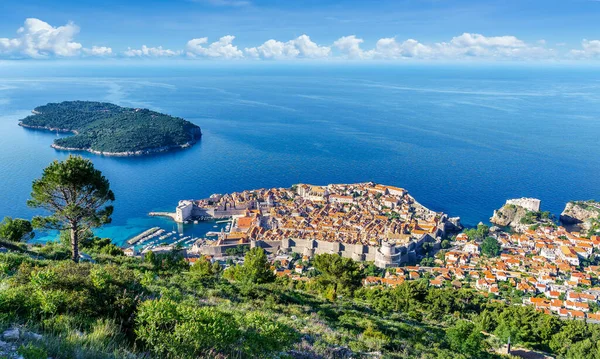 Paisagem Com Dubrovnik Costa Dálmata Croácia — Fotografia de Stock