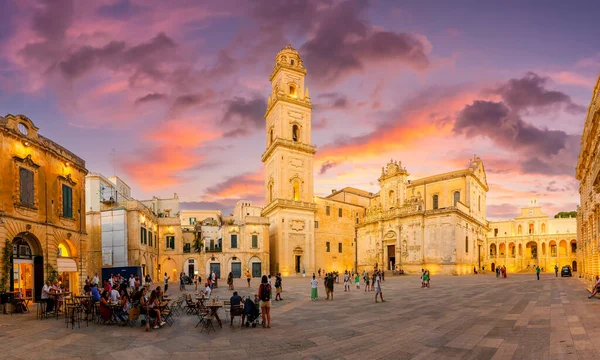 Lecce Italy July 2022 Piazza Del Duomo Square Virgin Mary — Stok fotoğraf