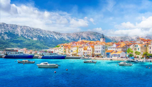 Landscape Baska Town Krk Island Croatia — Fotografia de Stock