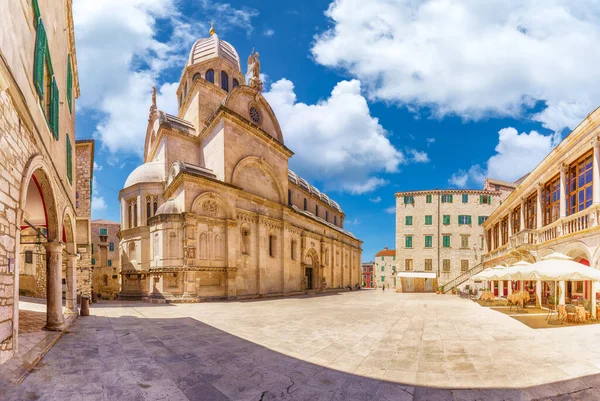 Sibenik Old Town James Cathedral Dalmatian Coast Adriatic Sea Croatia – stockfoto
