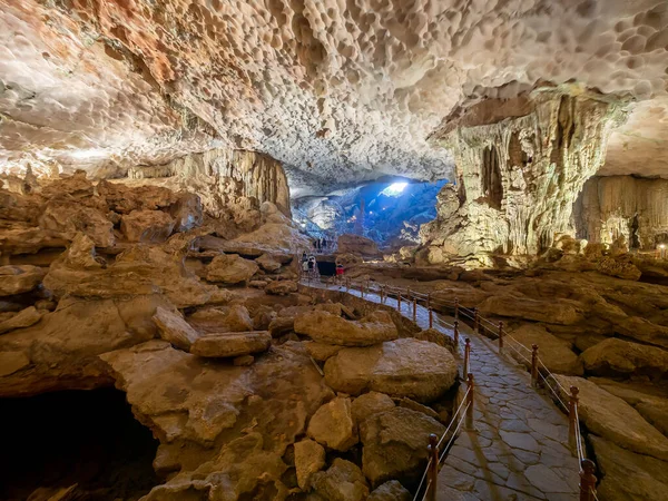 Famous Sung Sot Cave, located on Bo Hon Island, Ha long bay, Vietnam