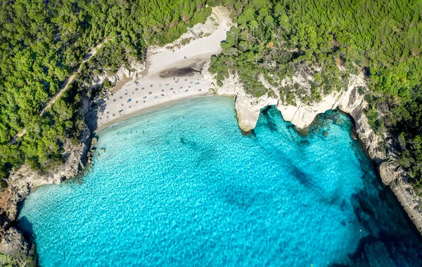 Paisaje Con Cala Mitjaneta Menorca España — Foto de Stock