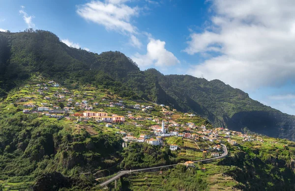 Paisaje Con Pueblo Faial Isla Madeira Portugal — Foto de Stock