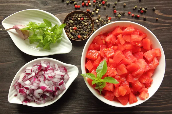Chopped tomatoes. — Stock Photo, Image