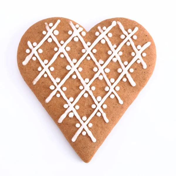 Zelfgebakken Peperkoekkoekje Een Witte Achtergrond Bovenaanzicht — Stockfoto