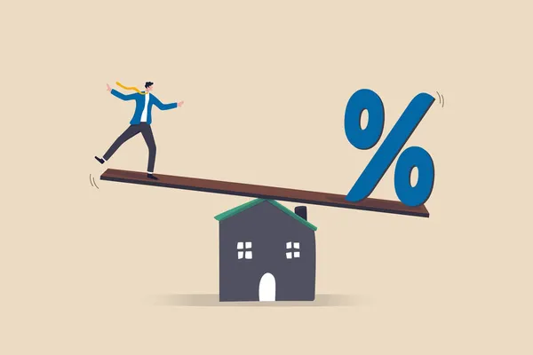 Paiement Hypothécaire Taux Intérêt Prêt Immobilier Équilibre Entre Revenu Paiement — Image vectorielle