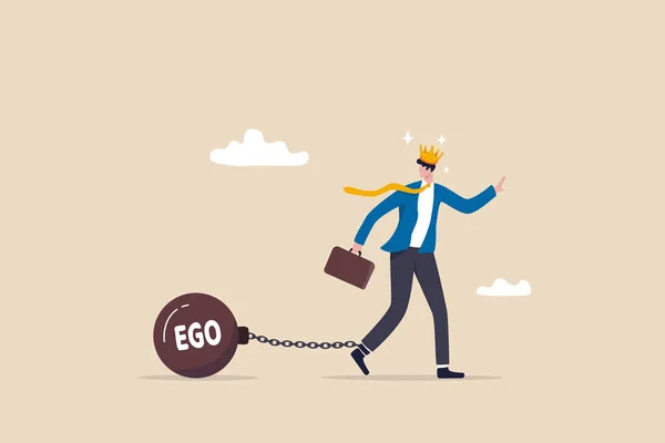 Ego Burden Too Much Confident Boss Narcissism Self Involvement Problem — Stock Vector