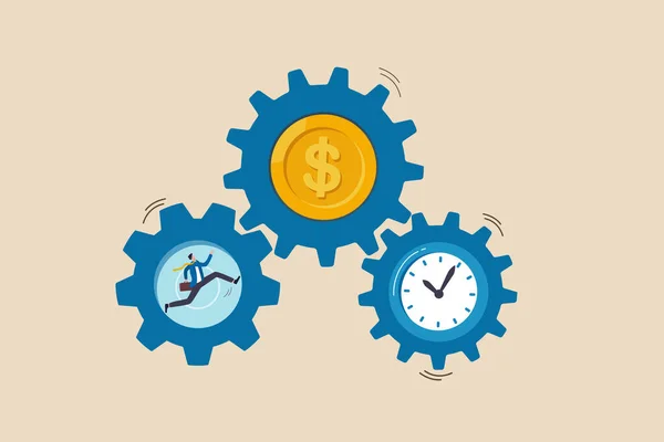 Effort Time Make Money Success Long Term Investment Deadline Effect — Stock Vector