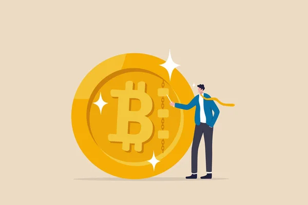 Bitcoin Blockchain Technológia Tudás Vagy Crypto Valuta Technológia Blockchain Osztály — Stock Vector