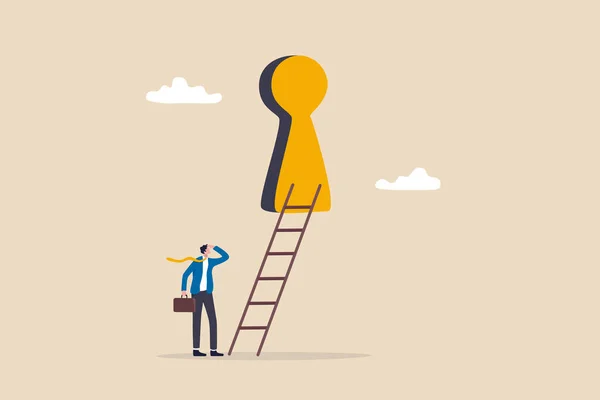Zakelijke Kans Ladder Van Succes Uitdaging Voor Loopbaanontwikkeling Persoonlijke Verbetering — Stockvector