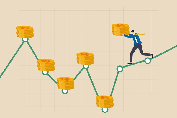 Dca Dolar Koszt Średnia Strategia Inwestycyjna Aby Umieścić Samą Kwotę — Wektor stockowy