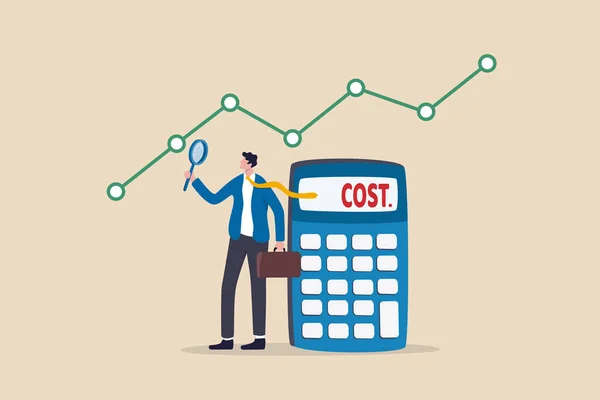 Cost Management Expense Analysis Business Strategy Analyze Reduce Cost Gain — Vettoriale Stock