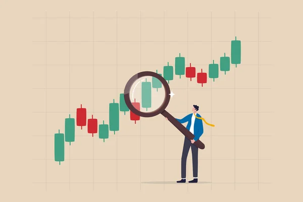 Aandelenmarkt Grafiek Analyse Crypto Handelaar Trendlijn Het Vinden Van Kopen — Stockvector