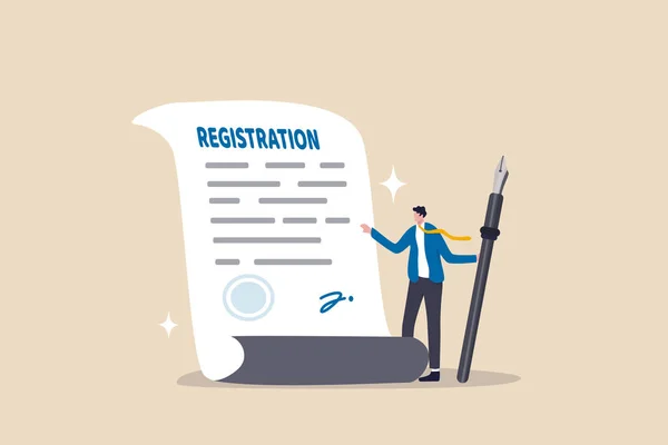 Layanan Registrasi Perusahaan Memulai Usaha Baru Asisten Pengusaha Hukum Atau - Stok Vektor