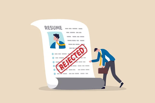 Solicitud Empleo Rechazado Descalificado Reanudar Rechazado Recursos Humanos Recursos Humanos — Archivo Imágenes Vectoriales