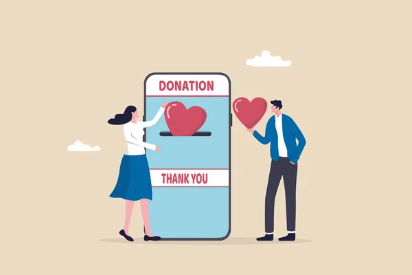 Välgörenhetsdonation Donera Online Med Omsorg För Att Hjälpa Och Stödja — Stock vektor