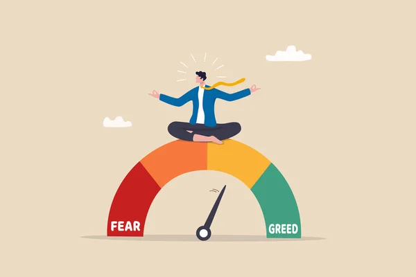 Marktstimmung Angst Und Gier Index Emotionaler Börsenindikator Oder Indikator Für — Stockvektor