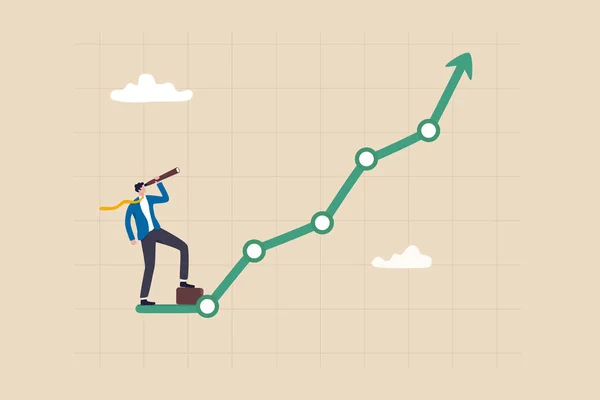 Investment Upside Potential Economy Prediction Forecast Vision Analyze Future Business — Vector de stock