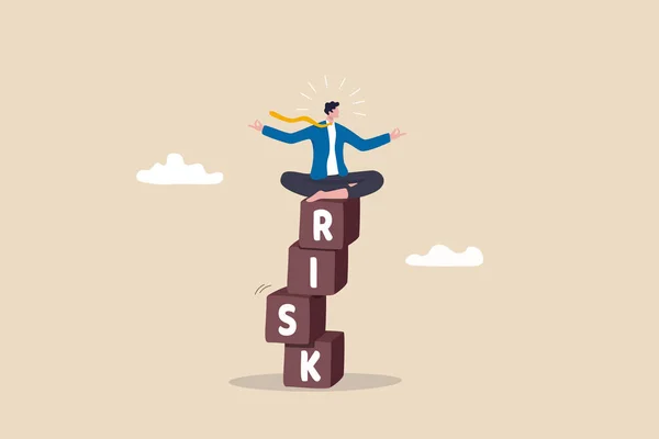 Risk Management Control Assess Lose Money Investing Process Preparation Safety — Vetor de Stock