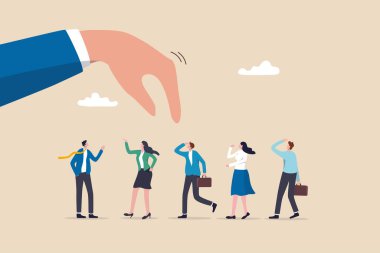 İş imkanı, insan kaynakları veya yönetici adayı seçmek başarı adayı seçmek, başarı kavramı aramak, dev işadamı eli HR, iş bulma adayları grubundan kazananı aldı.