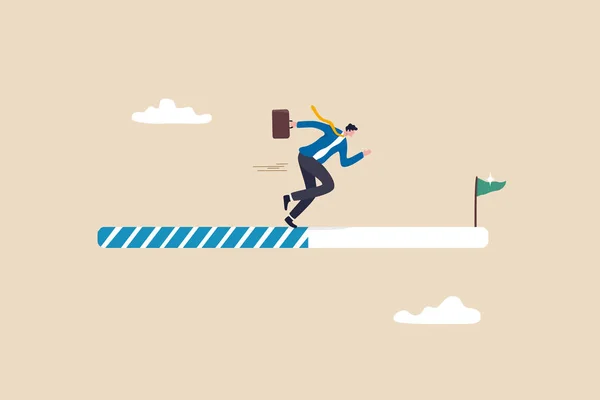 Progress Journey Success Achieve Goal Business Step Career Path Mission — Vetor de Stock