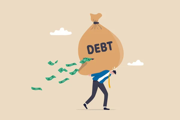 Debt Burden Financial Obligation Loan Payment Heavy Load Money Failure — Stockvector