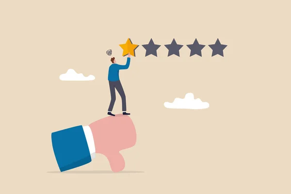 Negative Feedback Bad Review One Star Customer Feedback Terrible Poor — Vector de stock