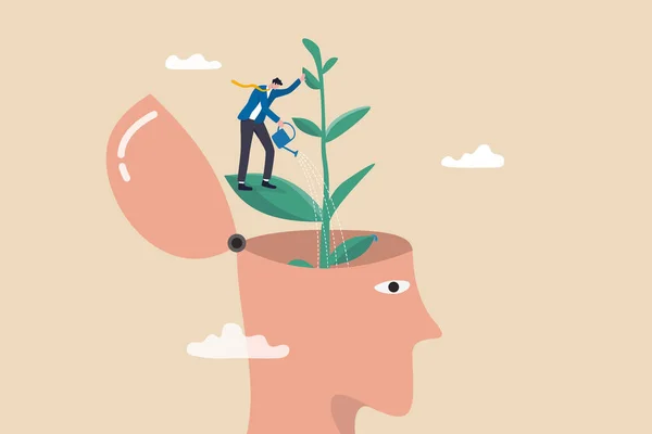 Self Improvement Personal Development Growth Mindset Motivation Grow Achieve Career — Stockvector