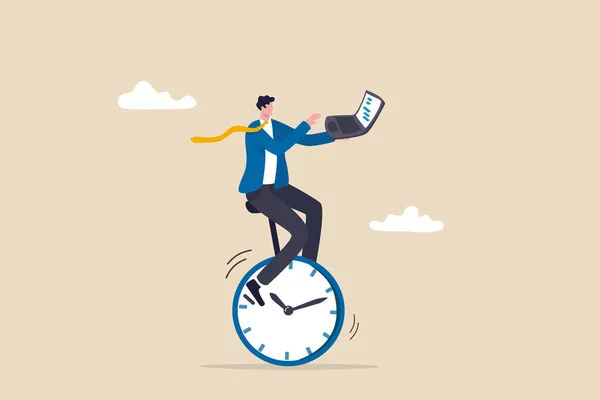 Time Management Manage Finish Project Deadline Productivity Efficiency Finish Work — стоковый вектор