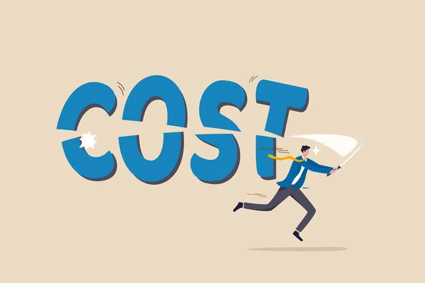 Cost Saving Idea Cost Reduction Decrease Expense Financial Accounting Optimization — Stock Vector