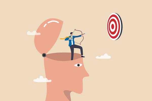 Success Mindset Attitude Achieve Goal Target Challenge Succeed Work Growth — Stockvector