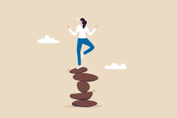 Harmonie Balans Meditatie Mindfulness Ontspanning Voor Het Leven Wellness Zen — Stockvector