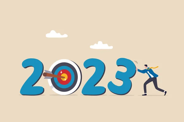 Έτος 2023 Επιχειρηματικός Στόχος Νέο Έτος Εξυγίανσης Πρόκληση Για Την — Διανυσματικό Αρχείο