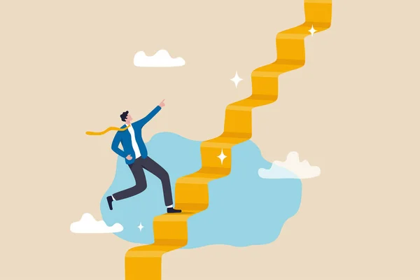 Siker Létrája Siker Üzleti Cél Elérésének Lépcsőfeljárója Növekedés Vagy Növekvő — Stock Vector