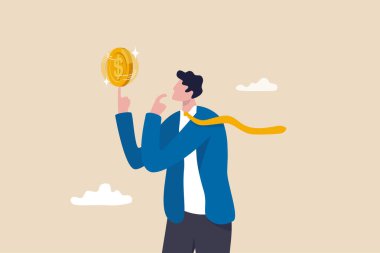 Para düşünme, finansal karar veya kâr veya kazanç, maaş veya gelir fikri, masraf, maliyet veya harcama kavramı için yatırım yapmayı seçmek, işadamı kar hakkında dönen paraya bakar.