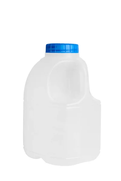 Plastic milk bottle insulated on a white background — ストック写真