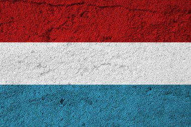 Flag of Luxembourg on a textured background. Background texture. National Luxembourg flag.