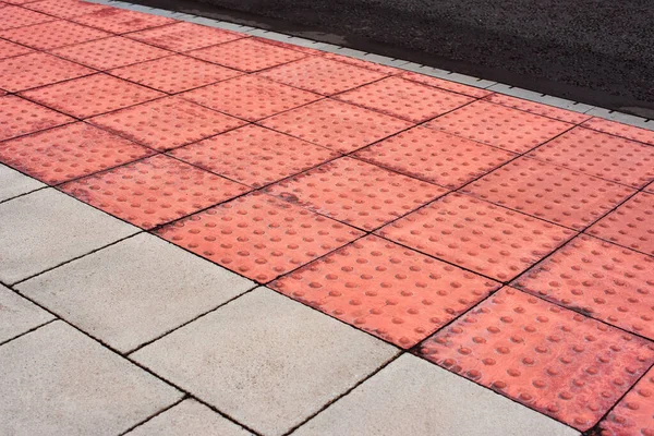 Tactile Tiles Blind Panels Blind Laid Asphalt Guide Tape Disabled — Fotografia de Stock