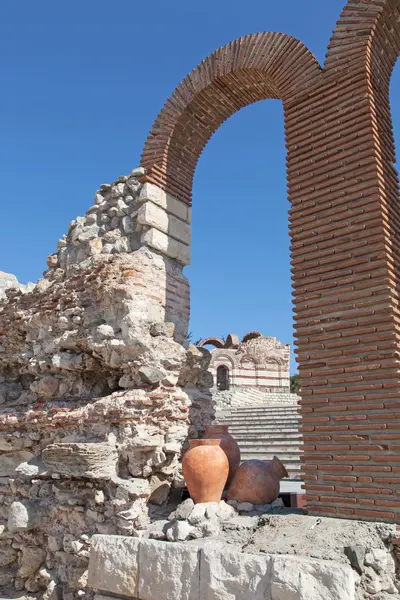 Antigua iglesia en Nessebar, Bulgaria. Patrimonio de la Humanidad UNESCO —  Fotos de Stock